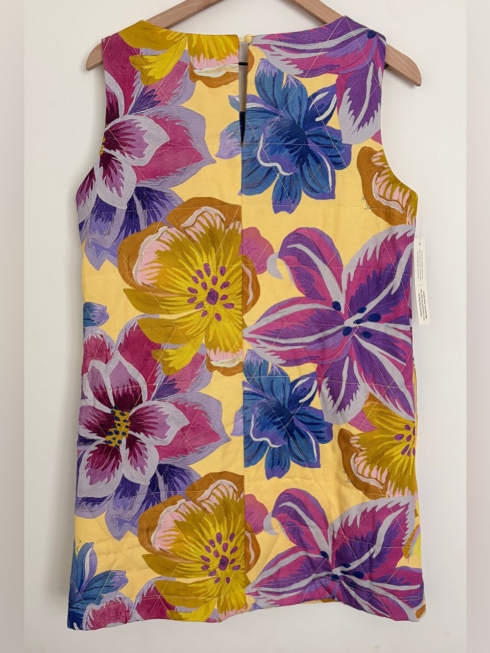 Farm Rio x Anthropologie Sleeveless Mini Shift Dress Quilted Floral Size S NWT - Picture 7 of 7